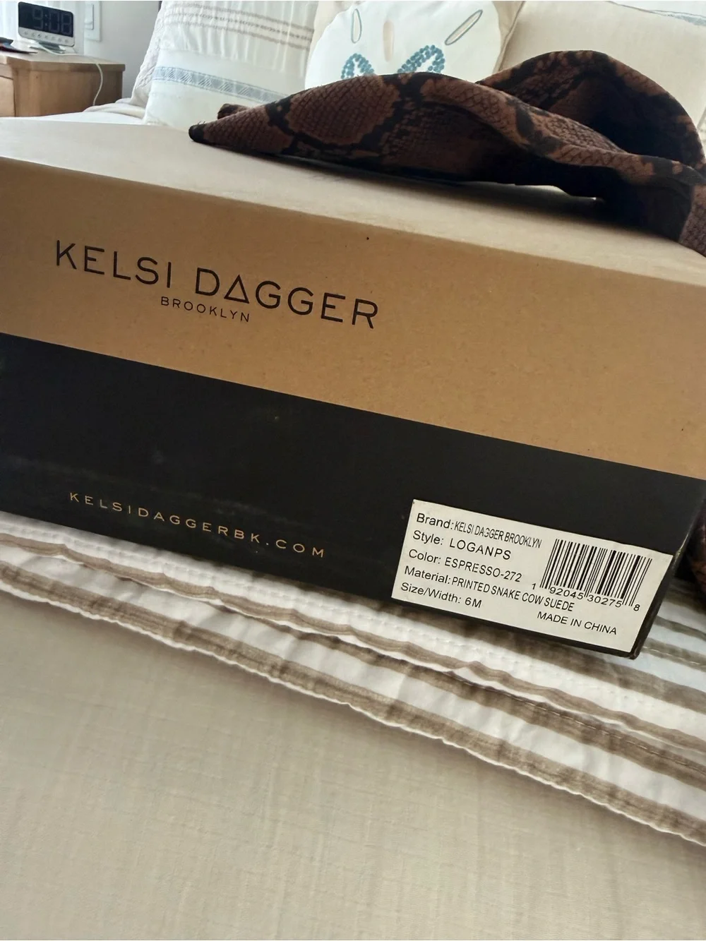 Kelsi Dagger Brown Snake-Print Over-the-Knee Boots